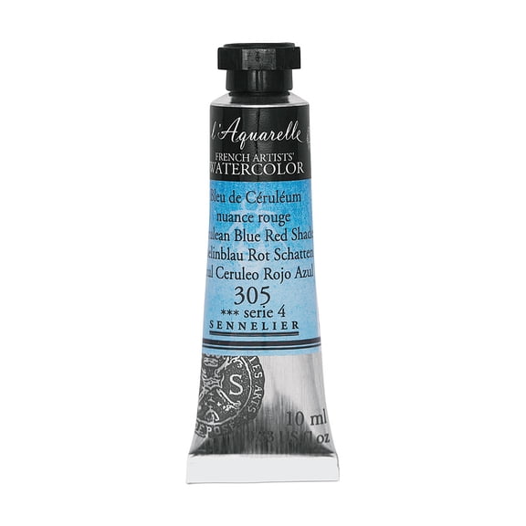 Sennelier French Artists' Watercolor - Cerulean Blue Red Shade, 10 ml, Tube