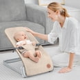 thumbnail image 3 of Baby Bouncer Seat for Infants, BabyBond Baby Bouncer with Sturdy Base, Portable Bouncer for Babies with Natural Vibrations (Khaki), 3 of 8