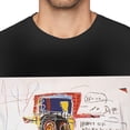 thumbnail image 2 of Jean Michel Basquiat Men's T Shirt Cotton Tee Basic Short Sleeve Crewneck Shirt Tops Black, 2 of 5