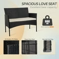 thumbnail image 3 of Tappio 4 Piece Patio Conversation Wicker Furniture Set, Porch Furniture Outdoor Sectional Furniture Set w/Side Table & Cushions, Wicker Sofa Garden Conversation Set for Yard Pool Backyard,Black/Beige, 3 of 10