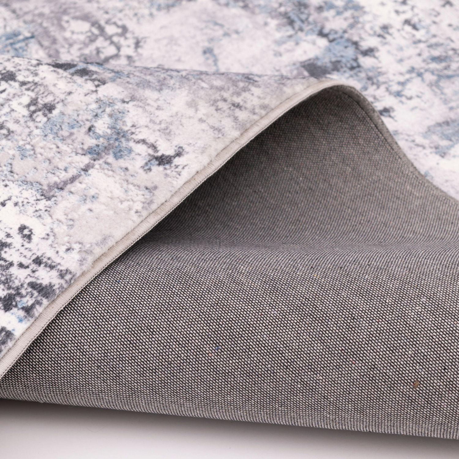 Banburry Ocean Blue and Grey Woven Area Rug