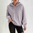 thumbnail image 6 of XUNKUSGA Womens Fuzzy Hoodies Classic Solid Color Textured Jacquard Fleece Pullover Top with Drawstring Hood Comfy Cozy Oversized Winter Warm Coat 5XL, 6 of 8