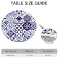 thumbnail image 6 of Elastic Hem Round Table Cover Boho Floral, Decorative Stretch Cloth for 38-42 Inch Tables, Resistant to Stains for Daily Meals, 6 of 7