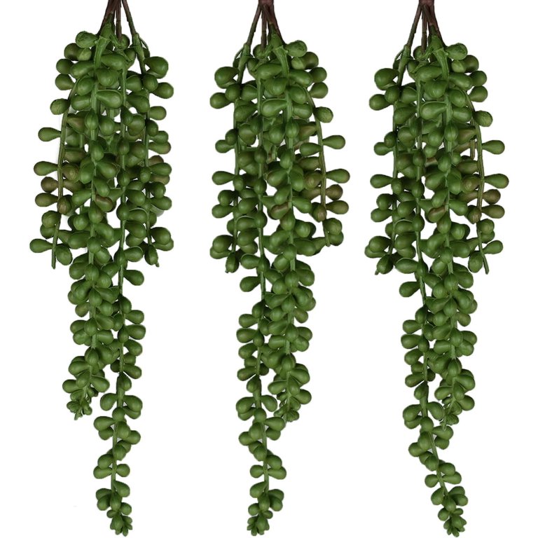 QLOUNI 4pcs Artificial Succulent Hanging Large String of Pearls