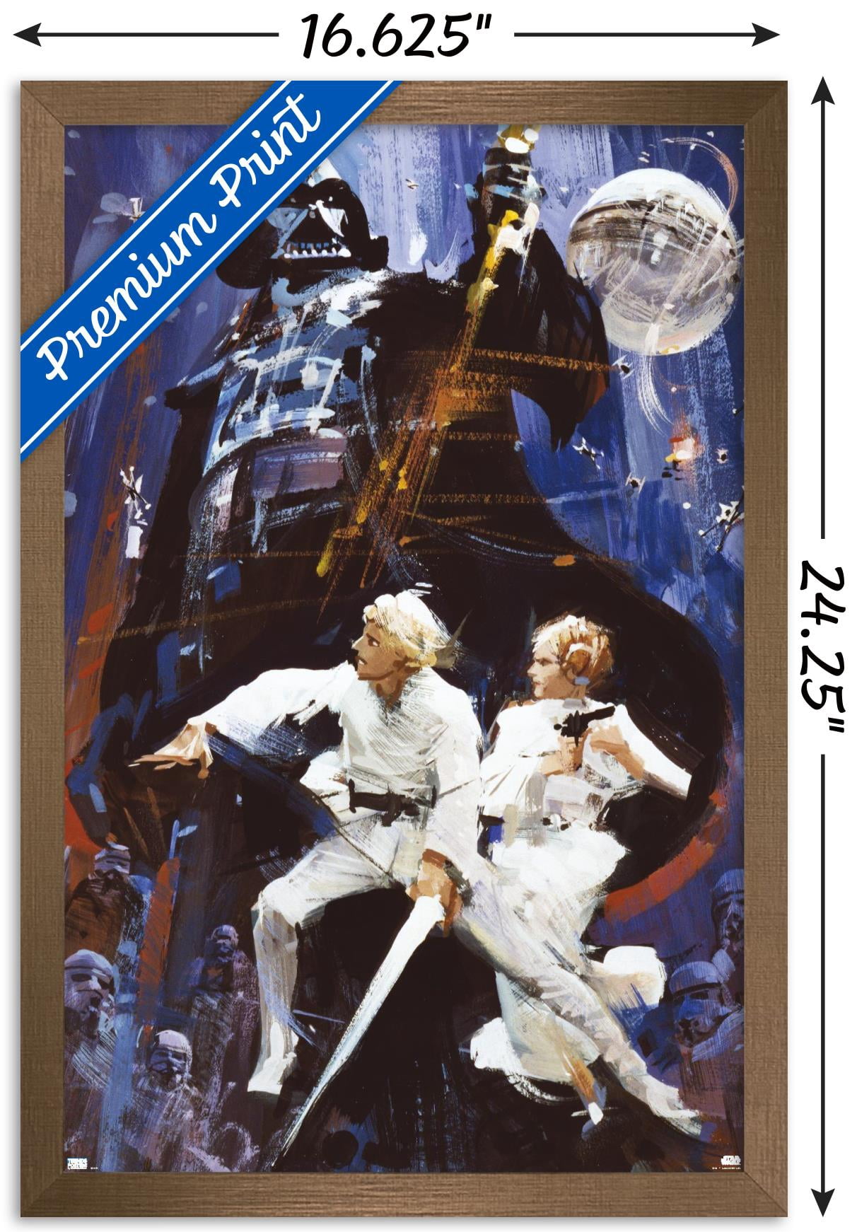 Star Wars: A New Hope - Illustrated One Sheet Wall Poster, 14.725" x 22.375" Framed