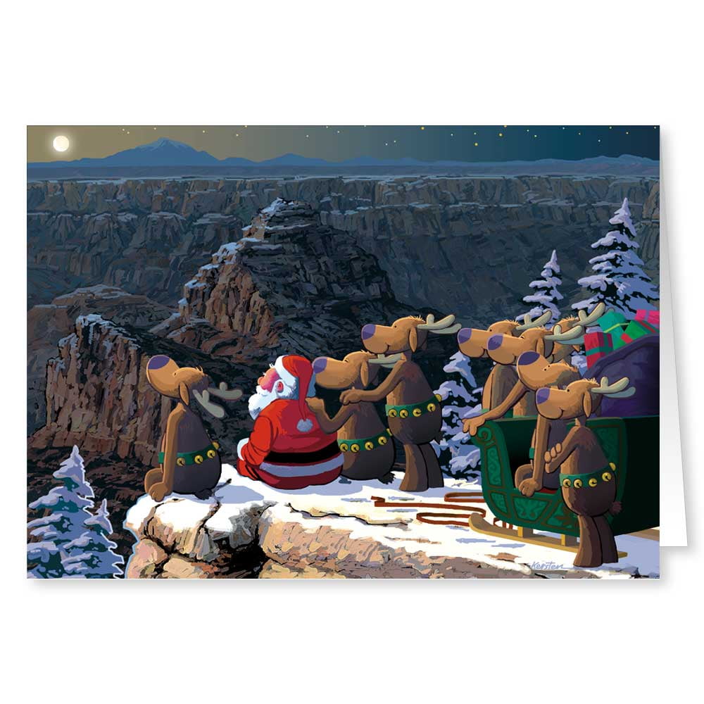Grand Canyon Santa Christmas Card Western Christmas Cards 40034 