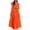 Orange, variant on VSSSJ Women's Summer Casual Maxi Dresses Solid Color Tiered Ruffle Hem Dress V Neck Short Sleeve Loose Vacation Swing Long Dress