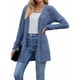 thumbnail image 3 of Cárdigan de Otoño para Mujer, de Punto Suave, de Larga, Abierto Al Frente y con Bolsillos. Azul M, 3 of 8