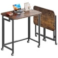 thumbnail image 3 of Mobile Small Rolling Computer Desk, Folding Laptop Cart Table with Wheels, Portable Office Desk for Sm Space Couch Bed, 3 of 8