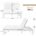 thumbnail image 2 of Bellemave Patio Double Chaise Lounge, Wood Double Chaise Lounge with 5-Position Adjustable Backrest, Outdoor Daybed with Removable Cushions for Patio,Poolside,Garden (Gray), 2 of 8