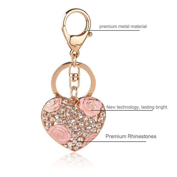 Valentine'S Day Scintillement Cristal Sac à Main Décor DIY Femmes Accessoires Premium Matériel, Ce Porte-Clés Homard Fermoir Fabrication Pendentif Porte-Clés Rose