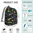 thumbnail image 5 of Game Controller Black Pattern Backpack for School, Cute School Bag with Adjustable Shoulder Straps and Padded Back, 15.7"x11.8"x5.5", 5 of 5