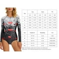 thumbnail image 5 of Women's Rash Guard Long Sleeve Shorty Swimsuit Surfing Suit One Piece Monokini Swimwear S-XXL, 5 of 6