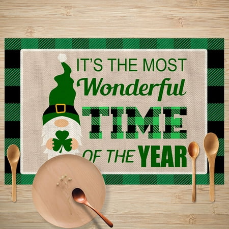 

Bessbest Spring New Irish Day Dining Mat Linen Cloth Durable Non Slip Material Table Mat