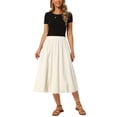 thumbnail image 2 of INSPIRE CHIC Women's Bubble Skirt Elastic Waist Ruffle Flowy Y2k Puffy Hem Casual A Line Midi Skirts with Pockets S Beige, 2 of 6
