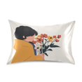 thumbnail image 7 of Yayeee Pillowcase Queen Size Set of 2 Satin Wrinkle Resistant Pillow Case, Cartoon Flowers, 7 of 7