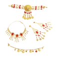 thumbnail image 3 of Conjunto de joyas para danza del vientre, regalos, cadena para el cabello con borlas para fiesta de Halloween Pendientes de clip, 3 of 6
