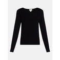 thumbnail image 5 of Scenario Women's V-Neck Ribbed Sweater with Long Sleeves, Lightweight, Sizes XS-XXXL, 5 of 5