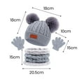 thumbnail image 5 of comerut 3Pcs/Set Winter Baby Beanie Heat Neckerchief Gloves Set Plush Balls Decor Knitting Hat Thickened Scarf Solid Color Gloves Set, 5 of 7