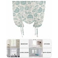 thumbnail image 6 of Turquoise Spring Floral Tie Up Curtains for Window, Thermal Insulated Balloon Shade Adjustable Rod Pocket Curtains Valance Panels for Kitchen Bathroom Cafe 42 x 54 Farmhouse Retro Summer Botanical, 6 of 6