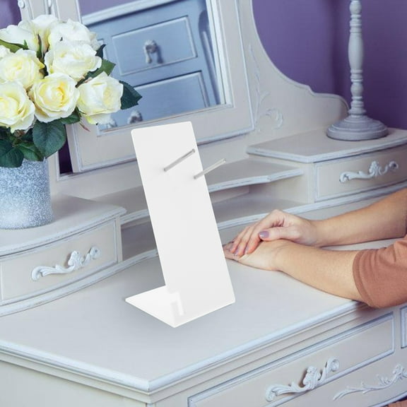 FRCOLOR Wall Mounted Acrylic Hair Dryer Holder and Stand for Blow Dryer Curling Iron Hot Tools Storage Organizer White 1 Set