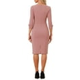 thumbnail image 3 of INSPIRE CHIC Robe Vintage pour Femmes Manches 3/4 Robe Fourreau L Rose Sale, 3 of 6