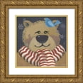 thumbnail image 1 of Phillips, Anita 15x15 Gold Ornate Wood Framed with Double Matting Museum Art Print Titled - Christmas Bear, 1 of 4