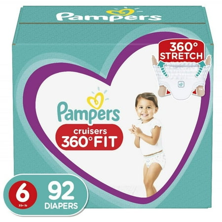 Pampers Cruisers 360 Fit Diapers, Active Comfort, Size 6, 92 Ct