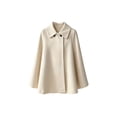 thumbnail image 5 of Zynoxe Womens Jackets With Buttons Classic Lapel Collar Winter Jackets for Women Loose Long Sleeve Mid‑Length Open Front Coat Versatile Solid Color Casual Outerwear Coat 2 Ways To Wear S, 5 of 10