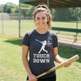 thumbnail image 2 of Womens Touch Down Funny Mocking Baseball Player Football Sporting Tee Womens Graphic Tees, 2 of 9