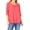 Coral, variant on Women's Casual Solid Round Neck Loose Fit Roll Tab 3/4 Sleeve Shirt Blouse Tops