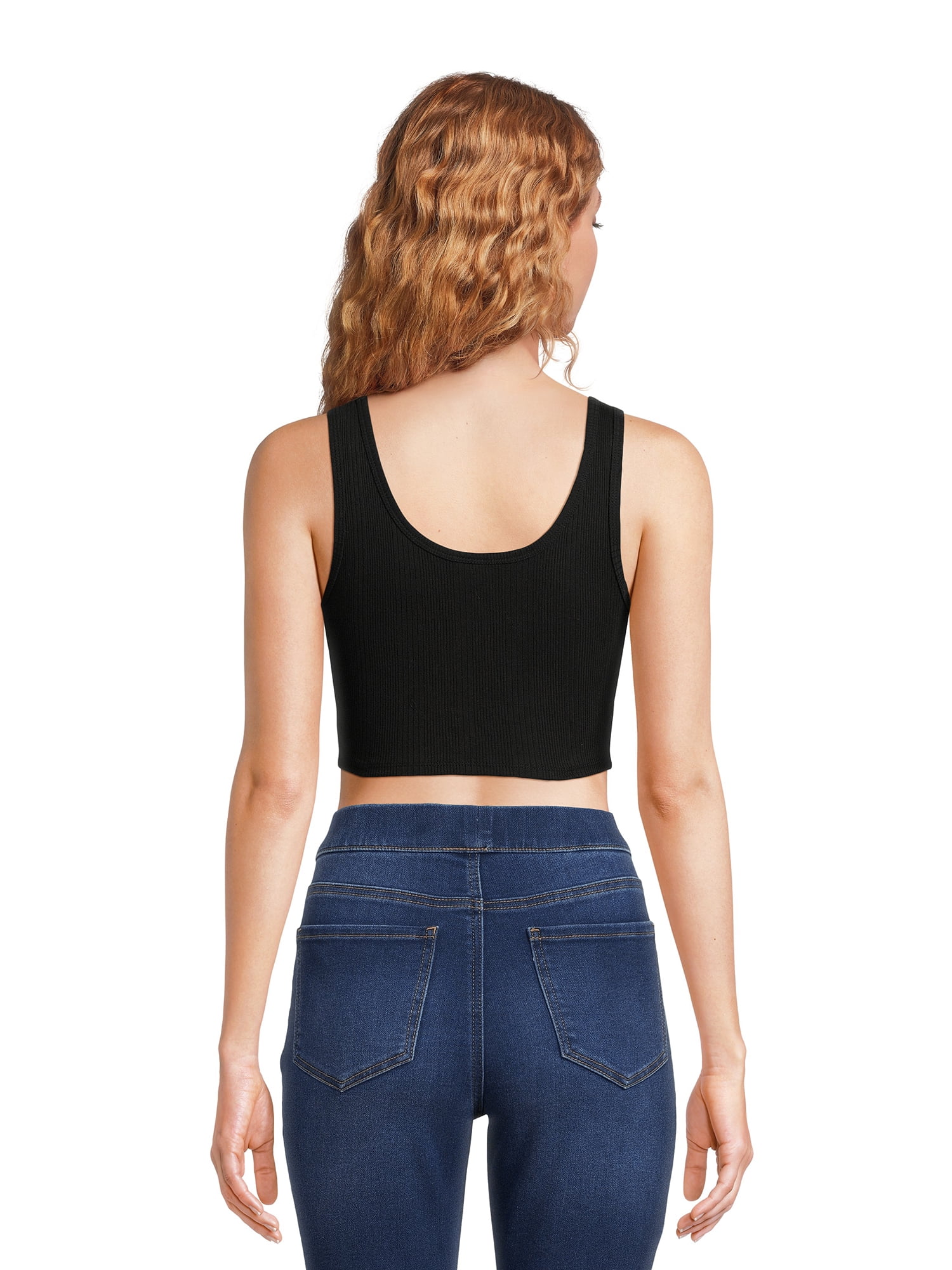 No Boundaries Crop Henley Tank Top, Women's and Women's Plus