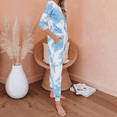 thumbnail image 4 of Cozyfort Pajamas for Women Set Summer Womens Summer Loungewear: Tie-Dye Print, Long-Sleeve, Two-Piece Pajama Set Womens Pajama Sets, 4 of 6