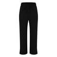 thumbnail image 4 of EDFBUYKRS Female Women Pants Casual Womens Dress Pants Tall High Waisted Women's Linen Solid Color Drawstring Casual Pants with Pockets Pleated Trousail Pants M, 4 of 5