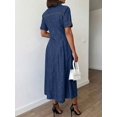 thumbnail image 2 of Dark Wash Dress With Collar And Front Buttons, 2 of 15