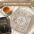 thumbnail image 6 of TSOVTHRID Cross Floral Spliced Print Church Bible Bag for Christian, Bible Cover Case with Zipper Closure, Green Pink Quilted Carrying Book Case for Bibles Study, 6 of 7