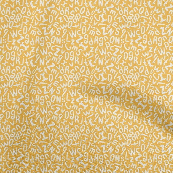 oneOone Velvet Yellow Fabric Alphabet Dress Material Fabric Print Fabric By The Yard 58 Inch Wide