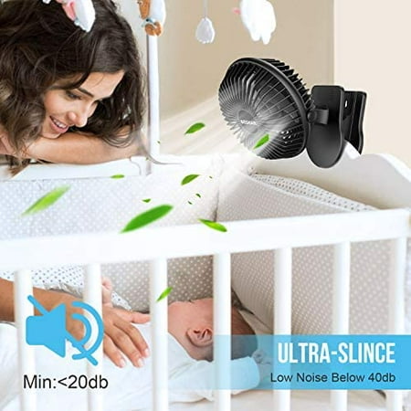 

Portable Clip on Fan 6 Inch Small Fan with USB Cord Powered Sturdy Clamp Clip Hang Desk Fan 3 in 1- No Battery