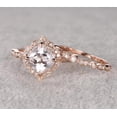 thumbnail image 5 of Antique 1.60 carat Round Cut Real Morganite Ring Set with Moissanite Bestselling Design with 18k Gold Plating, 5 of 6