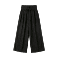thumbnail image 4 of Women's Linen Pants High Waisted Pant Summer Casual Wide Leg Drawstring Trousers Beach Vacation Clothes by Yigetop Light Ashy L, 4 of 7