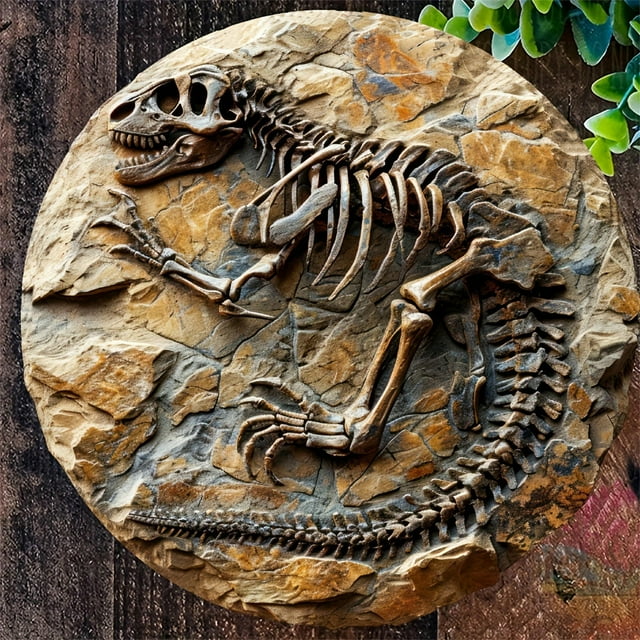 2D Dinosaur Fridge Art Style Hanging Decoration Aluminum Metal Round Metal Tablet Wall Art Decoration