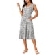 thumbnail image 4 of VESTIDO DE VERANO BOHEMIO PARA MUJER INSPIRE CHIC, ESCOTE EN V, ESTAMPADO FLORAL, MIDI, CASUAL, BLANCO L, 4 of 6