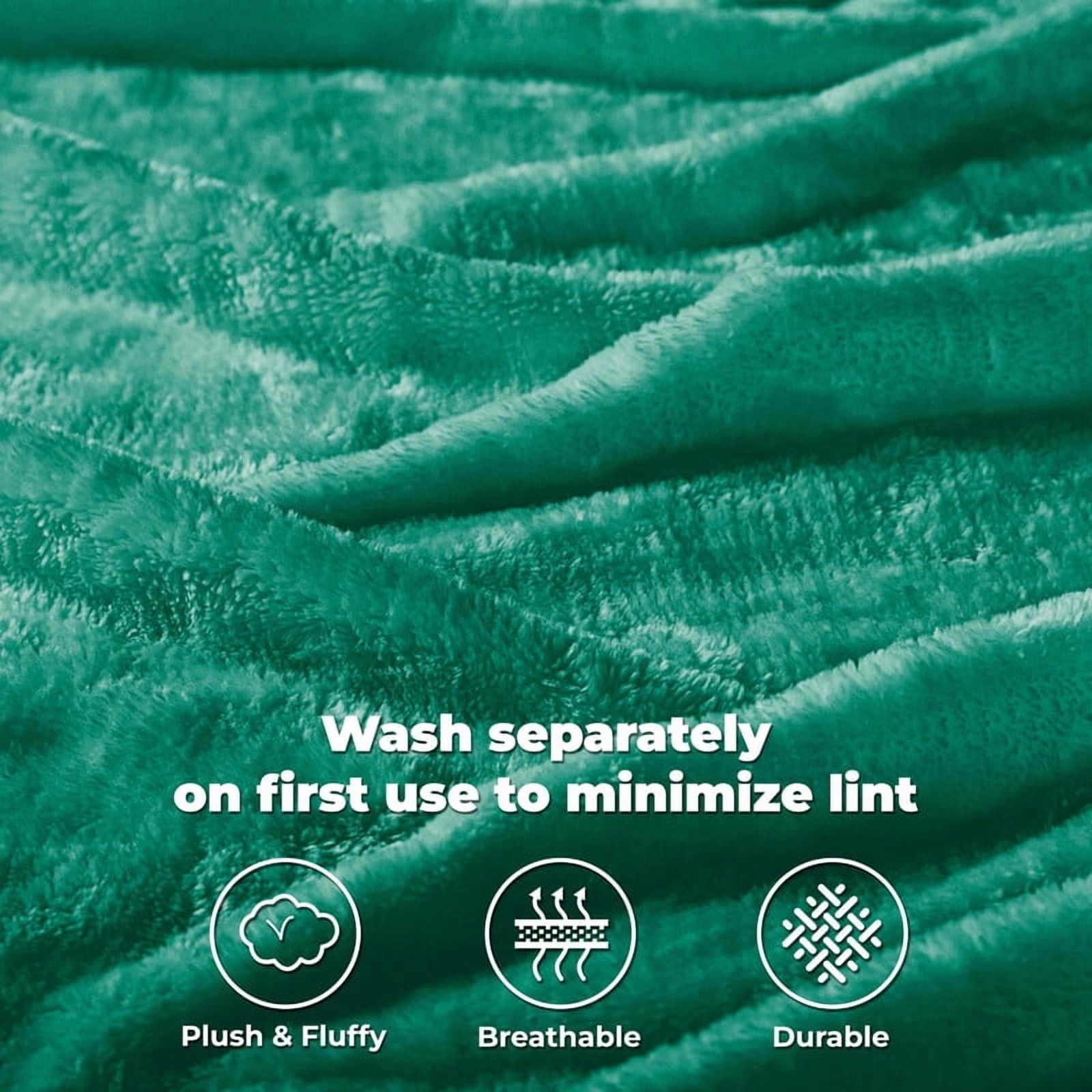 Superior Super Soft Plush Fleece Blanket 50" x 70", Bed & Couch Blankets, Throw XL, Evergreen