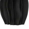 thumbnail image 5 of DecMode 14" Abstract Dimensional Wavy Ribbed Black Ceramic Vase with Floral Shaped Rim, 5 of 9