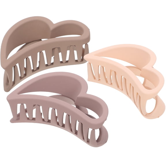 RENACLIPY 3Pcs Hair Claw Clip for Women Hair Accessories Cooking Durable Heart Shape Pink