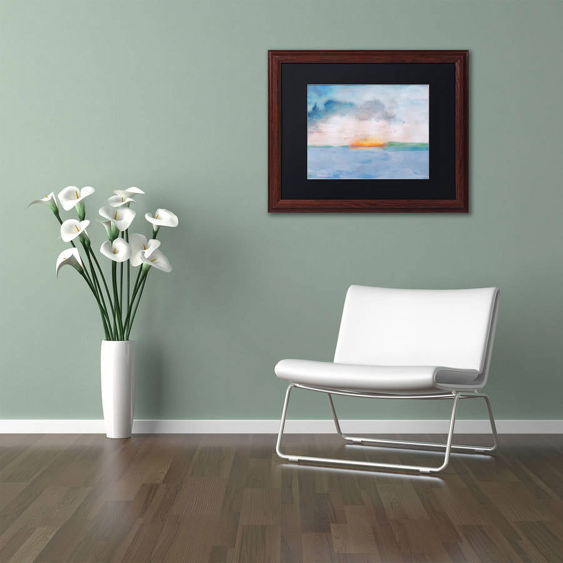 Trademark Fine Art "Sunset" Canvas Art by Lisa Powell Braun, Black Matte, Wood Frame