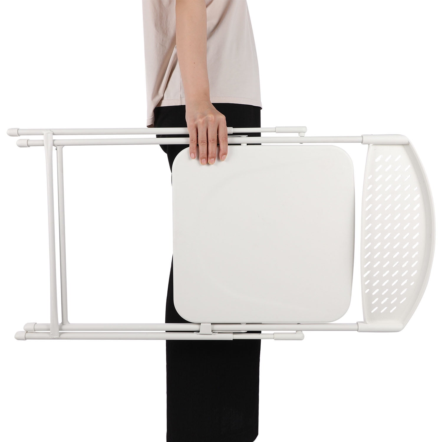 Mainstays Resin Light-Weight Folding Chairs, White (Set of 10)