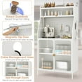 thumbnail image 5 of Costway 5-tier Metal Kitchen Bakers Rack with Pegboard 8 Hooks 5-position Adjustable Shelf White, 5 of 10