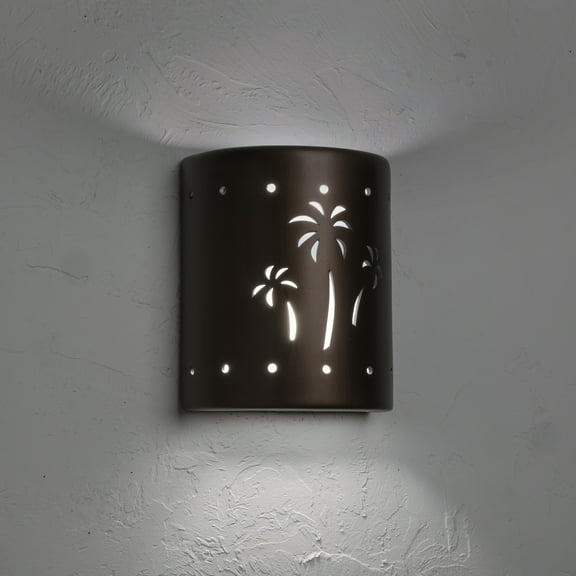 Luxury Lighting Mirage Flats 10" High Ceramic Outdoor, Wall Mount, Rubbed Bronze Painted Finish, 120VAC, LED Bulb Included