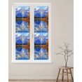thumbnail image 2 of Window Privacy Film Blue Mountain Stained Glass Window Film Decorative Sun Block Window Cover Modern Art Yellow Forest Lake Window Clings Static Adhesive Sticker for Bathroom 17.7"x78.7", 2 of 7